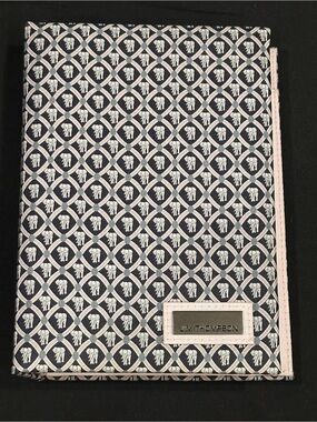 Jim Thompson Silk Navy, White & Pink Elephant Pattern Accessory